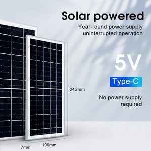 Cargador de Panel Solar Impermeable de 5V con Soporte de Montaje, Puerto Tipo-C/DC, Silicio Monocristalino, para Cámaras CCTV/IP de Exterior - Product Image 3