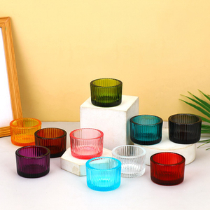 Bocaux et supports pour bougies en <span class=keywords><strong>verre</strong></span> miniatures tendance, prix compétitif, achat en gros, contenants colorés pour bougies chauffe-plat - Product Image 5