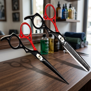 Ciseaux de coiffure professionnels pour droitiers de haute qualité, vis de tension réglable, poignée longue ergonomique, acier inoxydable - Product Image 2