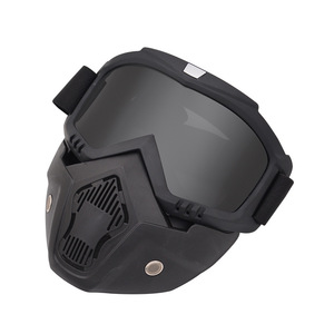 Masque facial pour moto avec verres gris anti-buée, anti-poussière, en polycarbonate, protection pour sports de plein air - Product Image 1