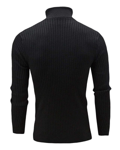 Maglione da <span class=keywords><strong>Uomo</strong></span> a Collo Alto <span class=keywords><strong>Slim</strong></span> Fit Tinta Unita per Autunno e Inverno, Pullover Intrecciato alla Moda - Product Image 2