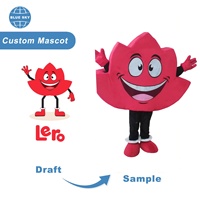 Costumes de mascotte personnalisés en forme de feuille d'érable pour adultes, mascotte en peluche ambulante pour festival en extérieur, OEM ODM disponible, MOQ 1 pièce