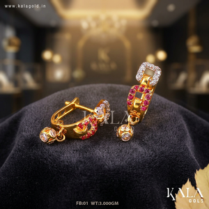 Boucles d'oreilles Bali en or 18 carats traditionnelles et élégantes pour femmes, design tendance avec diamants ronds taille brillant à clipser, cadeau - Product Image 4
