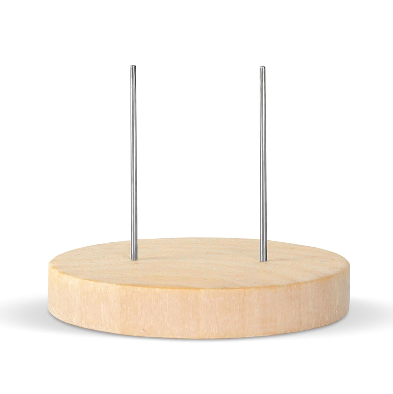 socle en bois avec 2 aiguilles