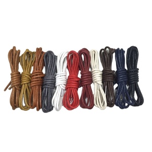 Lacets de chaussures unisexes en coton ciré <span class=keywords><strong>blanc</strong></span> long sur mesure en gros, embouts en plastique transparent, plusieurs couleurs disponibles pour chaussures en cuir gratuites - Product Image 1