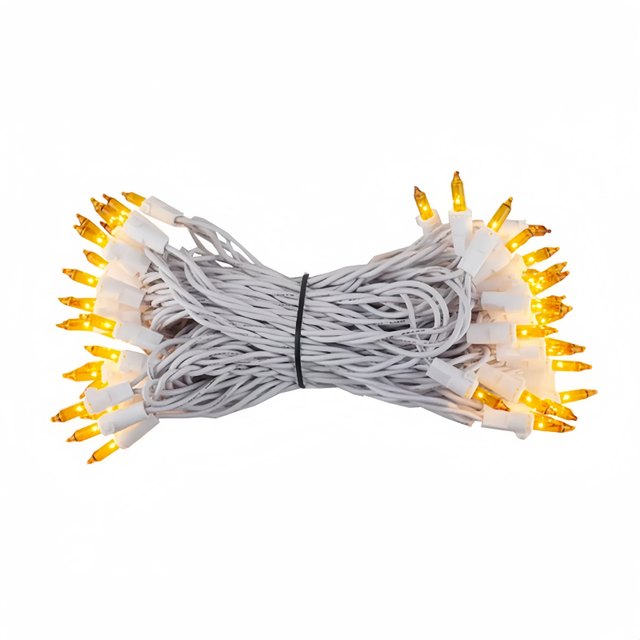 25 FT 50 Bulbs Outdoor Decorations Light With Permanent Lights String Clear White Wire Christmas Candescent Mini Light