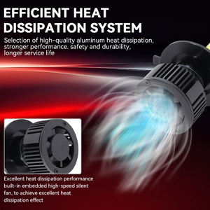 หลอดไฟหน้า LED 360องศา6ด้าน H1 H3 H4 H11 9005 HB3 9006หลอดไฟหน้ารถแบบ HB4 12V ชิปซังข้าวกับพัดลมสำหรับรถยนต์ - Product Image 3