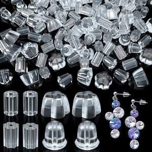 <b>Plastic</b> <b>Earring</b> <b>Backs</b> Mixed Shapes Transparent Resin For <b>Earring</b> Making Jewelry Findings 10000 Pieces Pack - Product Image 1