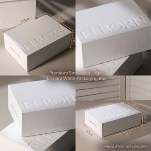 Custom Logo Premium Embossed <strong>White</strong> Jewelry <strong>Box</strong> 13.5x9.5x3.2cm Rigid Cardboard Packaging <strong>Box</strong> for Luxury <strong>Gifts</strong> Wholesale - Product Image 2