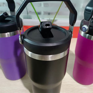 20oz Isolation Sous Vide Voyage tumbler Voyage tasse avec flip <span class=keywords><strong>paille</strong></span> et poignée couvercle - Product Image 3