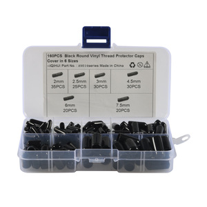 Capuchons de protection en vinyle noir ronds QIHUI, 160 pièces, 6 tailles, pour la réparation des attaches automobiles - Product Image 5