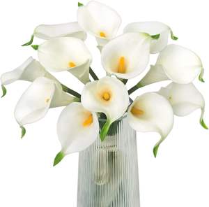 Flores Artificiales de Lirio Blanco Calla de EVA de Alta Calidad con Tacto Real para Centros de Mesa, Decoración de Bodas, Fiestas y Hogar - Product Image 1