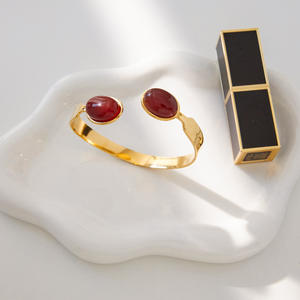 Nuova Moda 2026 Gioielli Hip Hop di Lusso Europei e Americani in Acciaio Inossidabile Placcato Oro 18k con Pietre Preziose e Agata - Product Image 4