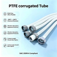 Tube ondulé en PTFE, tube corrugué, épaisseur de paroi, diamètre intérieur, diamètre extérieur, coupé sur mesure, enroulé