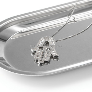 FOXI Design più recente <span class=keywords><strong>di</strong></span> alta qualità placcato in oro 18k <span class=keywords><strong>collana</strong></span> gioielli zircone <span class=keywords><strong>mano</strong></span> <span class=keywords><strong>di</strong></span> <span class=keywords><strong>fatima</strong></span> <span class=keywords><strong>collana</strong></span> hamsa per le donne - Product Image 5