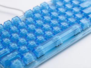 คีย์แคปคริสตัลแบบปรับแต่งได้-สีฟ้าอาร์กติกโปร่งแสง PBT 130 ปุ่ม พร้อมตำราเรืองแสงสำหรับคีย์บอร์ดเกมมิ่ง/สำนักงาน ยี่ห้อเทคเร็กซี่ - Product Image 4