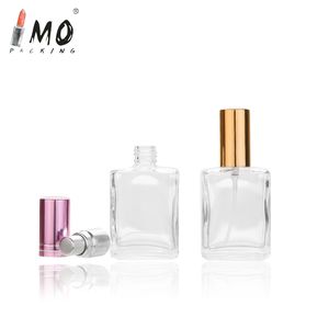 Commercio all'ingrosso 10ml Mini quadrato vetro trasparente spray bottiglie di fumo con oro lucido Roll-on tappo forma piatta per diffusore <span class=keywords><strong>e</strong></span> imballaggio - Product Image 4