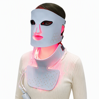 Thérapie par lumière infrarouge rouge en silicone pour le soin de la peau du visage et du cou avec luminothérapie LED