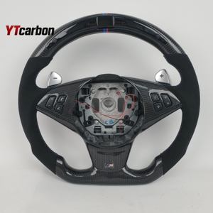 <span class=keywords><strong>Volante</strong></span> YTcarbon para BM-W Serie 5 E60 <span class=keywords><strong>E61</strong></span> 535i M5, Personalizado, de Fibra de Carbono Real Italiana con Palanca de Cambios LED - Product Image 1