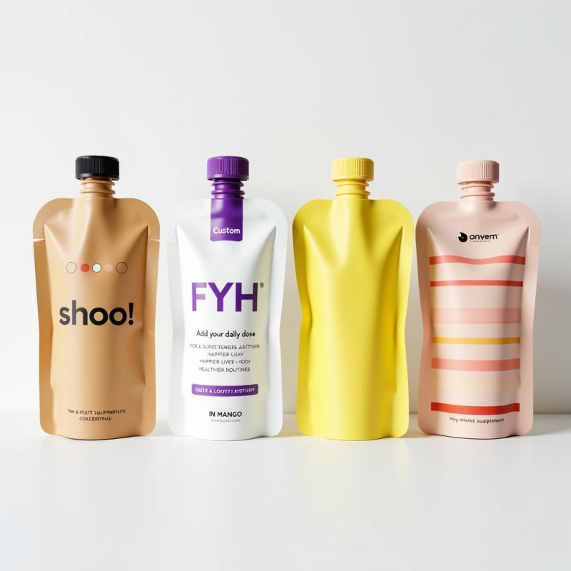 Custom Printed Matte Spout Pouches Liquid