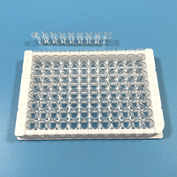 Plastique de laboratoire blanc détachable stérile 96 puits plaque elisa fond plat 8 bandes microplaque