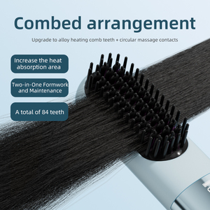 Professionnel LED Bleu Lumière Cheveux Lisseur Peigne Ionique Céramique Anti-brûlure Cheveux Lisseur et Bigoudi Portable - Product Image 5