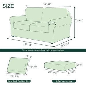 5 miếng <span class=keywords><strong>sofa</strong></span> slipcover, 2 chỗ ngồi đi văng bao gồm với 2 riêng biệt tựa lưng và đệm với ban nhạc đàn hồi, Spandex Jacquard vải - Product Image 3