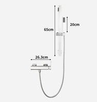 Mitigeur de douche thermostatique pressurisé en acier inoxydable avec affichage numérique, fonction pluie douce et douchette à main, pour hôtel