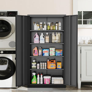 Armoire de rangement en métal verrouillable, armoire à dossiers avec étagères réglables pour la maison, le garage - Product Image 4