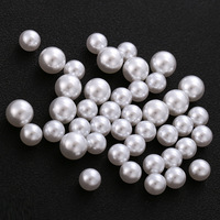 ABS-Kunststoff Halbflache Perlen 4-10mm Beige und Weiß Applikation Halb-Acryl Edelstein Runde Perlen für Nageldekoration