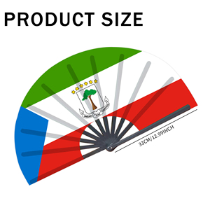 Abanicos Plegables de Bambú con la Bandera de Guinea Ecuatorial al por Mayor, Abanico de Mano para Carnaval, Boda, Festival, Fiesta, Agencia de Viajes - Product Image 2