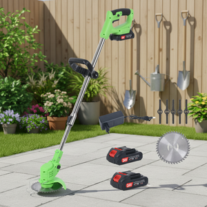 Outil de jardinage de qualité industrielle, débroussailleuse électrique sans fil <span class=keywords><strong>rechargeable</strong></span> à batterie lithium, moteur à balais, 3.0Ah - Product Image 4