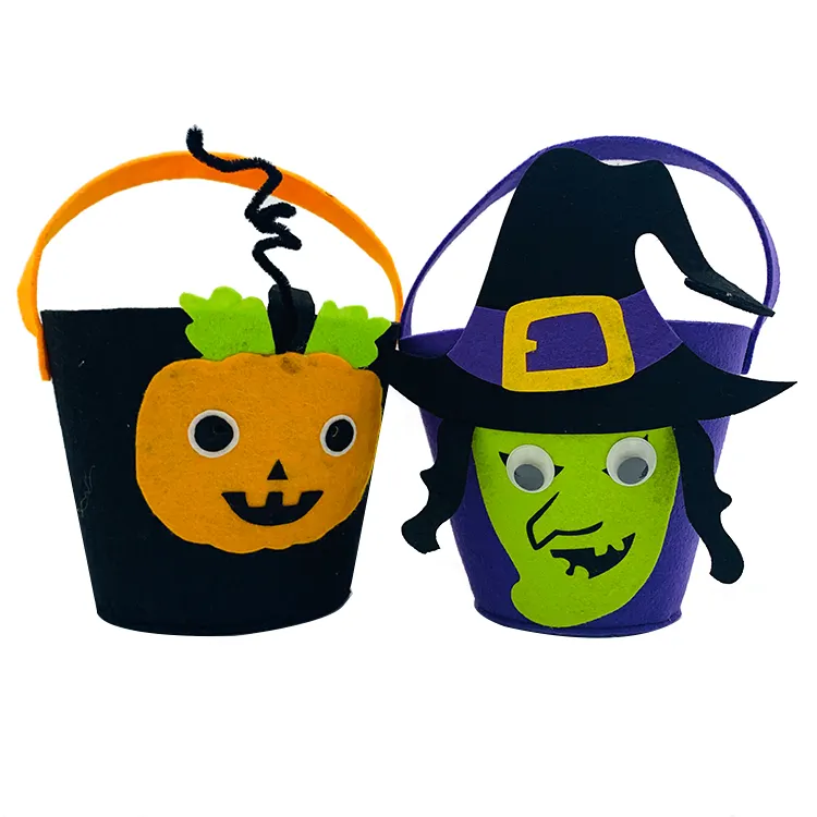 Trick or Treat Bags Halloween Candy Buckets Baskets Totes Gift Bags Other Holiday Supplies for Kids Girls Boys Felt Bucket