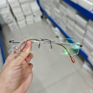 Gafas de Metal de marca de lujo a la moda, gafas de cristal para hombre, monturas ópticas, gafas de negocios sin montura, monturas ópticas mixtas - Product Image 6