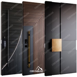 Mỹ tiêu chuẩn đúc nhôm biệt thự sang trọng lối vào an ninh cửa đôi lá thiết kế - Product Image 1