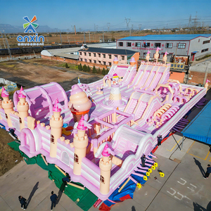 Aire de jeux pour enfants personnalisée, intérieure et extérieure, rose, parc à thème géant gonflable à la crème glacée, jeu sportif, toboggan d'escalade, rebondissement, saut - Product Image 2