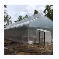 Petite serre agricole tropicale à toit dentelé en PE avec systèmes complets