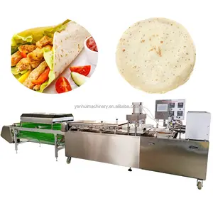 Mesin pembuat kue otomatis penuh roti tortilla lavash roti Arab basis naan lini produksi untuk dijual