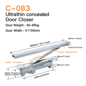 Chất lượng cao 180 độ tự động cửa gần hơn Thiết kế hiện đại hợp kim nhôm 40-65kg overhead cửa gần hơn <span class=keywords><strong>transom</strong></span> che giấu các tính năng - Product Image 2