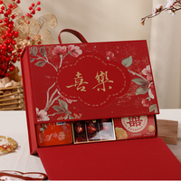 Boîte-cadeau magnétique de luxe chaude boîte-cadeau de bonbons creux Portable de Style chinois personnalisé pour proposition invités de mariage boîte-cadeau de demoiselle d'honneur
