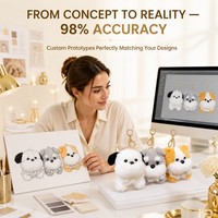 Ensemble de porte-clés en peluche Kawaii, chien Schnauzer blanc avec col à volants, adorable peluche chien pour sac à dos, cadeau
