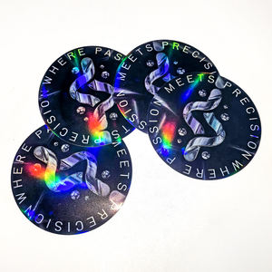 Etiquetas Adhesivas de Vinilo Resistentes al Agua con Logotipo Redondo y Acabado Holográfico Personalizado para Empaquetado y Decoración Promocional - Product Image 3