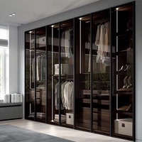 Meubles de chambre à coucher Elabor, design moderne, portes en verre, armoires et placards en bois