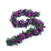 YHM Guirlande de roses artificielles pour la décoration de plafond de salon, couvre-tuyau de climatisation, plante enroulante moulée par injection, pour mariage