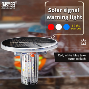 Feux de signalisation solaires LED bleus/blancs/rouges, balise de navigation marine, lampe d'avertissement stroboscopique - Product Image 3