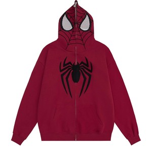 Felpa Unisex americana retrò con stampa digitale Spider-Man felpa Cardigan larga con Zip per lo Street Style autunnale - Product Image 3