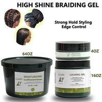 Gel Coiffant et Fixant Naturel 16 Oz pour Tresses, Brillance et Contrôle des Bords, Cire Coiffante Tendance, Produits à Marque Privée