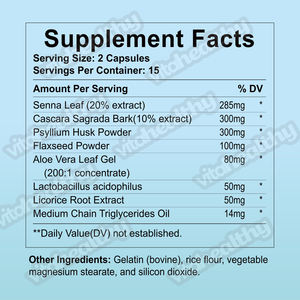 Complément en capsules détoxifiantes 15 jours à marque privée OEM/ODM avec Senna et Cascara Sagrada pour la détoxification et le soutien à la perte <span class=keywords><strong>de</strong></span> poids - Product Image 3