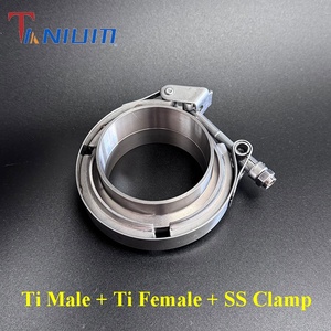 Conector de tubo de escape de titanio con brida macho+hembra tipo V-Band de 32-127 mm y abrazadera de acero inoxidable <span class=keywords><strong>para</strong></span> coches - Product Image 2
