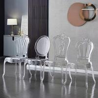 Chaise de salle à manger moderne et durable, style antique, élégante, en plastique transparent, pour événements, chaise de mariage en acrylique transparent